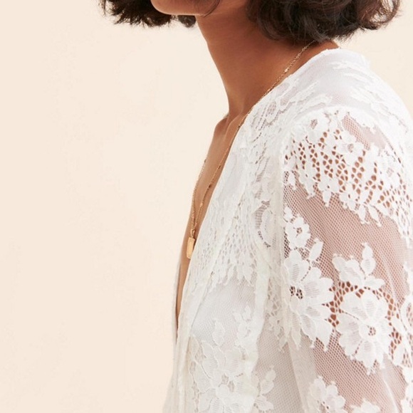 Free People White Lace Long Sleeve Dress - Picture 2 of 6